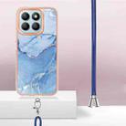 For Honor X8b Electroplating Marble Dual-side IMD Phone Case with Lanyard(Blue 018) - 3