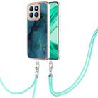 For Honor X8b Electroplating Marble Dual-side IMD Phone Case with Lanyard(Green 017) - 1