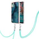 For Nokia C12 Electroplating Marble Dual-side IMD Phone Case with Lanyard(Green 017) - 1
