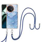 For OnePlus 11 Electroplating Marble Dual-side IMD Phone Case with Lanyard(Blue 018) - 1