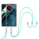 For OnePlus 11 Electroplating Marble Dual-side IMD Phone Case with Lanyard(Green 017) - 1