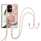 For OnePlus Nord CE 3 Lite / N30 / OPP0 K11X Electroplating Marble Dual-side IMD Phone Case with Lanyard(Rose Gold 015) - 1