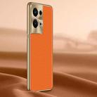 For OPPO Reno9 Pro+ Litchi Texture Genuine Leather Phone Case(Orange) - 1