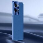 For OPPO Reno9 Litchi Texture Genuine Leather Phone Case(Blue) - 1