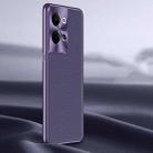 For OPPO Reno9 Litchi Texture Genuine Leather Phone Case(Purple) - 1