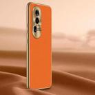 For OPPO Reno10 Litchi Texture Genuine Leather Phone Case(Orange) - 1