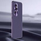 For OPPO Reno10 Litchi Texture Genuine Leather Phone Case(Purple) - 1