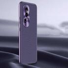 For OPPO Reno10 Pro Litchi Texture Genuine Leather Phone Case(Purple) - 1