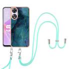 For OPPO A78 / A58 Electroplating Marble Dual-side IMD Phone Case with Lanyard(Green 017) - 1
