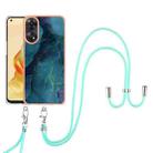 For OPPO Reno8 T 4G Electroplating Marble Dual-side IMD Phone Case with Lanyard(Green 017) - 1