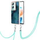 For OPPO A79 5G Global Electroplating Marble Dual-side IMD Phone Case with Lanyard(Green 017) - 1