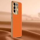 For vivo S16 / S16 Pro Litchi Texture Genuine Leather Phone Case(Orange) - 1