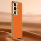 For vivo S17 Pro Litchi Texture Genuine Leather Phone Case(Orange) - 1
