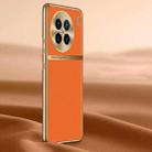For vivo X90 Litchi Texture Genuine Leather Phone Case(Orange) - 1
