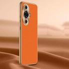 For Huawei nova 11 Litchi Texture Genuine Leather Phone Case(Orange) - 1