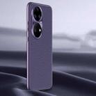 For Huawei P50 Litchi Texture Genuine Leather Phone Case(Purple) - 1