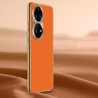 For Huawei P50 Pro Litchi Texture Genuine Leather Phone Case(Orange) - 1