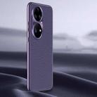 For Huawei P50 Pro Litchi Texture Genuine Leather Phone Case(Purple) - 1