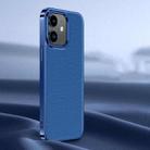 For iPhone 12 Litchi Texture Genuine Leather Phone Case(Blue) - 1