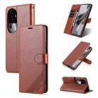 For OPPO Reno10 AZNS Sheepskin Texture Flip Leather Phone Case(Brown) - 1