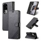 For OPPO Reno10 Pro AZNS Sheepskin Texture Flip Leather Phone Case(Black) - 1