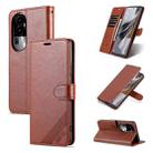 For OPPO Reno10 Pro AZNS Sheepskin Texture Flip Leather Phone Case(Brown) - 1