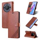 For Honor X50 AZNS Sheepskin Texture Flip Leather Phone Case(Brown) - 1