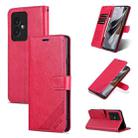 For Honor 100 AZNS Sheepskin Texture Flip Leather Phone Case(Red) - 1