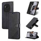 For Honor Magic6 AZNS Sheepskin Texture Flip Leather Phone Case(Black) - 1