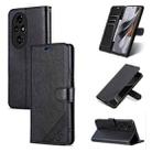 For Honor 200 Pro AZNS Sheepskin Texture Flip Leather Phone Case(Black) - 1