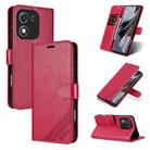 For Honor X70i AZNS Sheepskin Texture Flip Leather Phone Case(Red) - 1