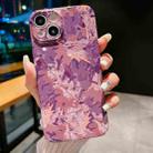 For iPhone 14 Precise Hole Camouflage Pattern PC Phone Case(Pink Purple) - 1