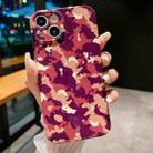For iPhone 14 Precise Hole Camouflage Pattern PC Phone Case(Purple Brown) - 1