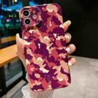 For iPhone 12 mini Precise Hole Camouflage Pattern PC Phone Case(Purple Brown) - 1