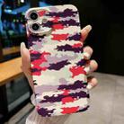 For iPhone 12 mini Precise Hole Camouflage Pattern PC Phone Case(Red Purple White) - 1