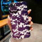 For iPhone SE 2022 / 2020 / 8 / 7 Precise Hole Camouflage Pattern PC Phone Case(White Purple) - 1