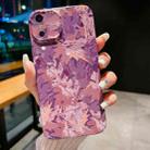 For iPhone X / XS Precise Hole Camouflage Pattern PC Phone Case(Pink Purple) - 1