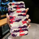For iPhone X / XS Precise Hole Camouflage Pattern PC Phone Case(Red Purple White) - 1