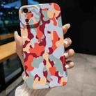 For iPhone X / XS Precise Hole Camouflage Pattern PC Phone Case(Orange Grey) - 1