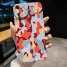For iPhone XS Max Precise Hole Camouflage Pattern PC Phone Case(Orange Grey) - 1