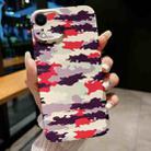 For iPhone XR Precise Hole Camouflage Pattern PC Phone Case(Red Purple White) - 1