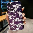 For iPhone XR Precise Hole Camouflage Pattern PC Phone Case(White Purple) - 1