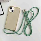 For iPhone 14 Plus Thicken Colorful TPU Phone Case with Braided Lanyard(Gold) - 1