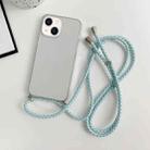 For iPhone 14 Plus Thicken Colorful TPU Phone Case with Braided Lanyard(Transparent) - 1