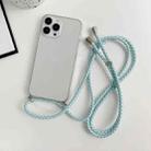 For iPhone 14 Pro Max Thicken Colorful TPU Phone Case with Braided Lanyard(Transparent) - 1