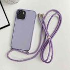 For iPhone SE 2022 / 2020 / 8 / 7 Thicken Colorful TPU Phone Case with Braided Lanyard(Purple) - 1