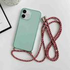 For iPhone 12 Thicken Colorful TPU Phone Case with Braided Lanyard(Green) - 1
