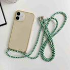 For iPhone 12 Thicken Colorful TPU Phone Case with Braided Lanyard(Gold) - 1