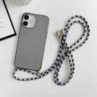 For iPhone 12 mini Thicken Colorful TPU Phone Case with Braided Lanyard(Black) - 1