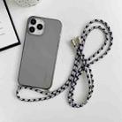 For iPhone 11 Pro Max Thicken Colorful TPU Phone Case with Braided Lanyard(Black) - 1